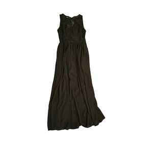 Shein Medium Black Sleeveless Partial Lace Dress